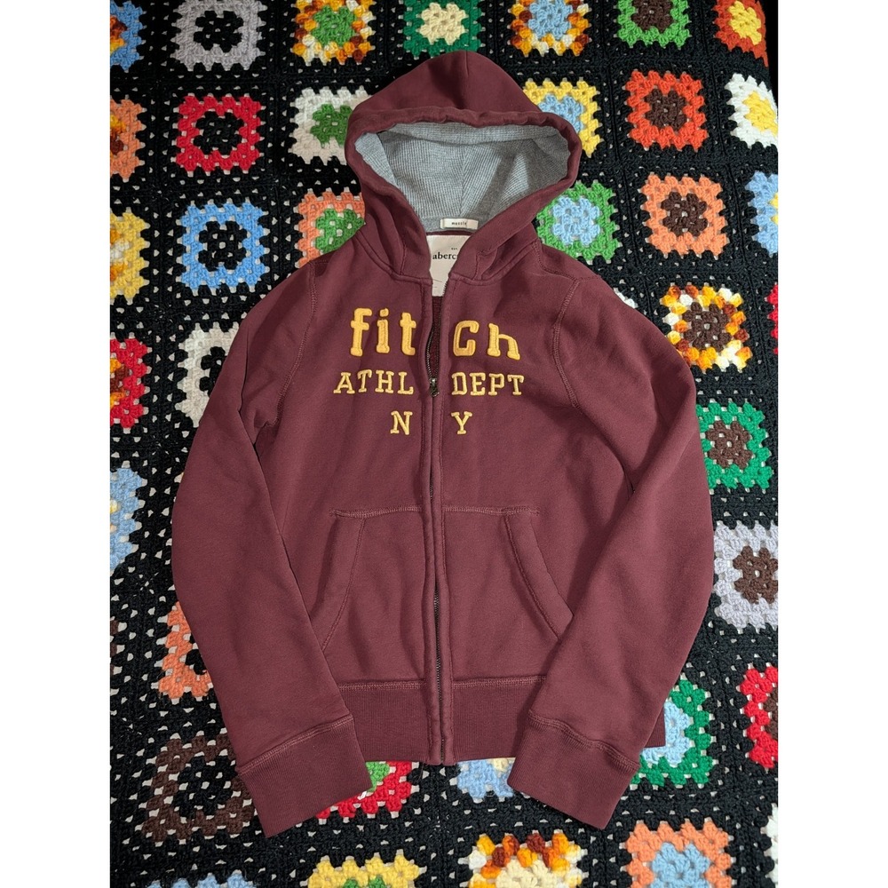 Abercrombie & Fitch Hoodie Full Zip Up Jacket Maroon Girls XL